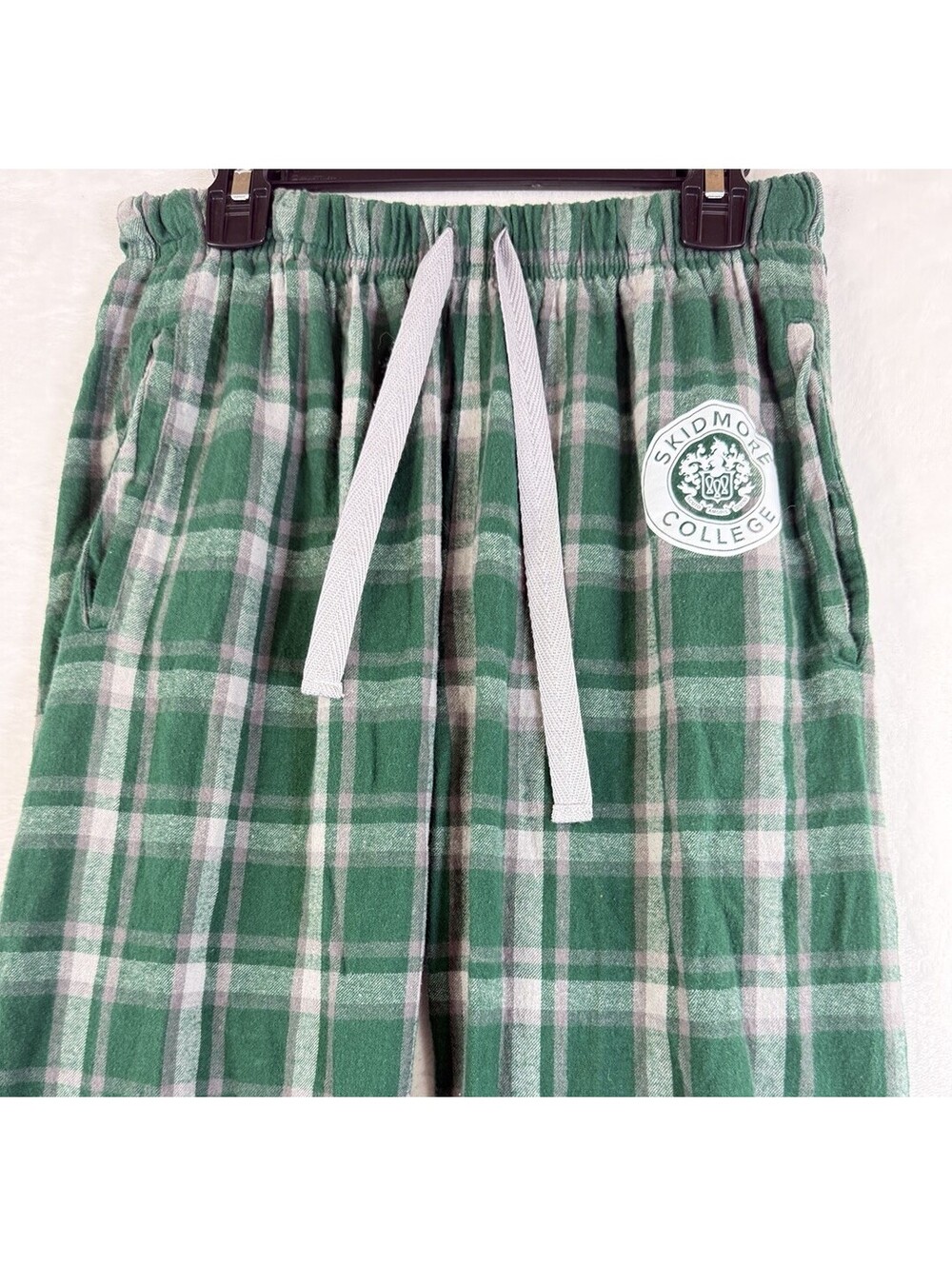 Skidmore College Flannel Pajama Pants Small Womens Pjs Sleep Green Plaid